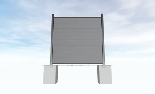 Gartenwelt Riegelsberger WPC Steckzaun Sichtschutz Zaun Gartenzaun Komplettset | 1 Zaunelement 180x180cm grau + 2 Pfosten anthrazit | zum Festschrauben