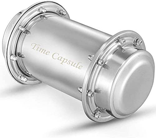 Jonoisax Capsule Temporelle Time Capsule - Anti-Corrosion étanche en Acier Inoxydable Conteneur de Capsule Durable Verrou pour de Futures,7.3Inch