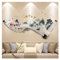 LHSJYG Wandaufkleber, Wandsticker Chinesische Stil Tinte Malerei Landschaft Wandaufkleber Ginkgo Baum Wohnkultur Kunst Vinyl Wandtattoo Wandbild Wohnzimmer Dekor Tapete (Color : D)