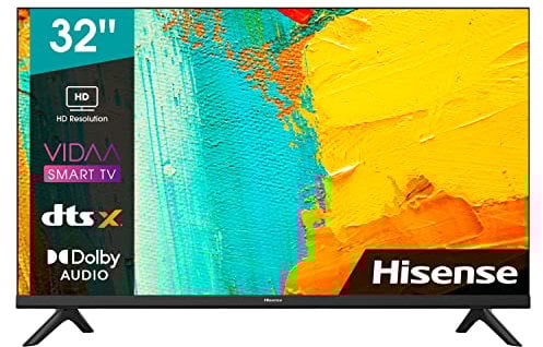 Hisense 32A4EG (32 Zoll) Fernseher, HD Ready - Smart TV, Triple Tuner DVB-T2 / T/C / S2 / S, Works with Alexa, WiFi, Game, Hotel Mode, Schwarz [2022 ], Betriebsystem VIDAA U