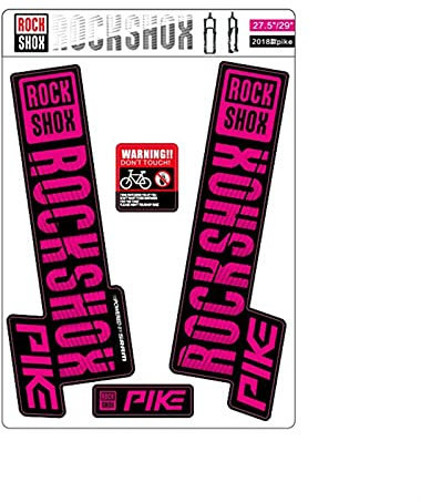 BINGYUAN Fahrrad Gabel Aufkleber rockshox Pike Decals Mountain Fahrrad vorne Gabel Aufkleber MTB Fahrrad vordere Gabel Decals Pike Aufkleber (Color : Magenta)