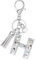 XGALBLA Damen Strass Alphabet Buchstabe Schlüsselanhänger Quaste, Kunstperlen und Initiale mit Schlüsselring Taschenanhänger für Handtaschen, Shining-H, Medium