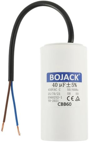 BOJACK CBB60 40uf 450V 50/60HZ Condensador de arranque Motor, condensador de funcionamiento del motor, SH Condensadores, Condensador de supresión, con alambre