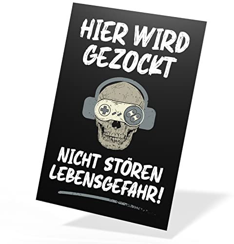 Gaming Deko [stabiles Schild Kunststoff 20 x 30 cm] Zocker Zubehör | Zocker Geschenk | Gaming Gadgets | Gaming Sachen | Gamer Deko | Gaming Accessories | Geschenke für Gamer