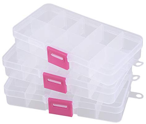 3 Stück 10 Fächer Kiste Setzkasten für elektronische Komponenten, Aufbewahrungsbox aus Kunststoff