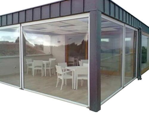 TENDAGGIMANIA® Tenda a Caduta Esterna ermetica con Guide Laterali Antivento e cassonetto in PVC, 250 cm x 150 cm - Personalizzabile - su Misura- Libeccio