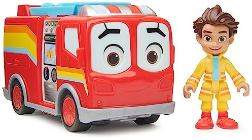 DISNEY JUNIOR - UNIDAD DE RESCATE - BO Y FLASH - Figura de Acción y Camión de Bomberos de Juguete con Movimiento de Ojos Interactivo - 6067718 - Juguetes Niños 3 Años +