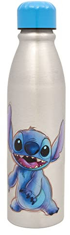 Disney 100 Aluminum Water Bottle 600ml – Official Merchandise by Polar Gear, Kids Reusable Non Spill BPA Free Recyclable - Ideal For School Nursery Sports Picnic, Silver