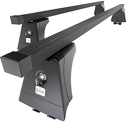 Mossa Barres de Toit en Acier adapté pour Renault Grand Scenic Monospace (2003-2008) - Porte-Bagages de Voiture Noir - Points de Montage