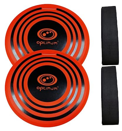 OPTIMUM FOOTBALL SOCCER HANGING TARGET x 2PCS, 9” DIAMETER BULLSEYE TARGET DESIGN FOR TOP BIN CORNER TARGET SHOOTING PRACTCE, MULTI SPORT