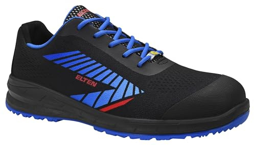 ELTEN Larkin XXSports Black-Blue Low ESD S1 | Sicherheitsschuhe für Damen & Herren, Stahlkappe, leicht, atmungsaktiv