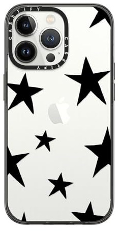 CASETiFY Compact iPhone 13 Pro Case [2X Military Grade Drop Tested / 4ft Drop Protection] - Stars Black - Clear Black