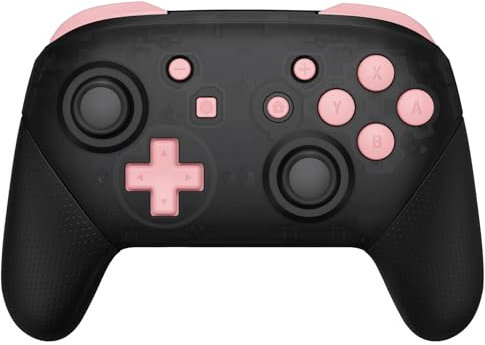 eXtremeRate Pulsante ABXY D-pad Croci Direzionali Tasti ZR ZL L R Ricambio per Nintendo Switch Pro Controller Joystick(Rosa Gonfio) con Cacciaviti-NON Include Controller