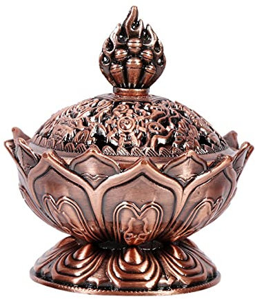 LetCart 2 Farben Vintage Rückfluss-Rauch-Räuchergefäß, Kegelhalter, Heimdekoration, Heiß(Rot)