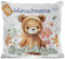 PR Print Royal Flauschiges Kuschel-Kissen für Kinder mit Füllung mit Name selbst gestalten - Bär Kissen für Mädchen und Jungs, Kinderkissen mit Name | 40 x 40 cm, Weiß Flauschig