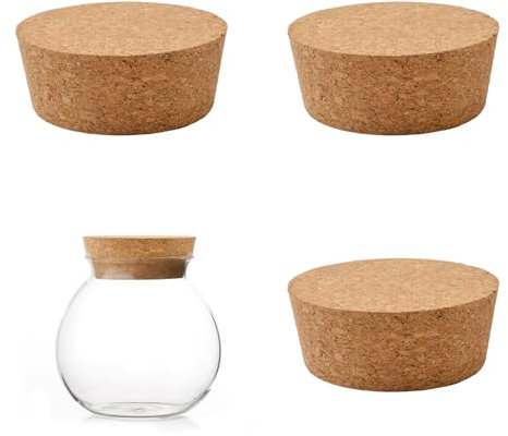INCREWAY Lot de 3 bouchons coniques en liège pour bouteille de vin en verre, 88 x 77 x 35 mm INC-YF40-891-EU8