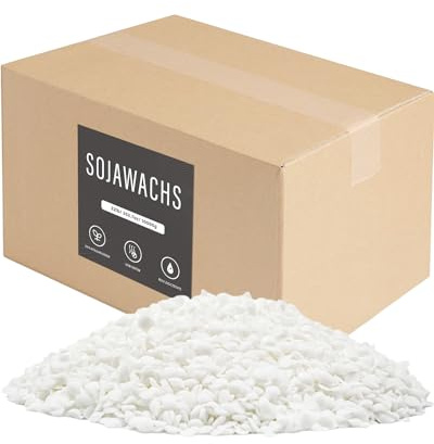 BOYUJK Sojawachs für Kerzen 10kg, Premium Natürlich Kerzenwachs, 100% Sojawachs für die Kerzenherstellung aus biologischem Anbau, ohne Zusatzstoffe, Harmlos und Rein