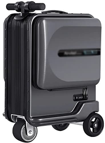 PASPRT 20 Zoll fahrbares elektrisches Gepäck, intelligenter motorisierter fahrbarer Handgepäckkoffer/Gepäck für Erwachsene/Jugendliche, 26 l Fassungsvermögen, intelligenter LED-Sensor (Black)
