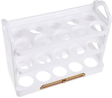 GLEAVI Egg Storage Mini Fridge Organizer Bins Freestanding Egg Holder Practical Egg Container Refrigerator Eggs Rack Egg Organizer