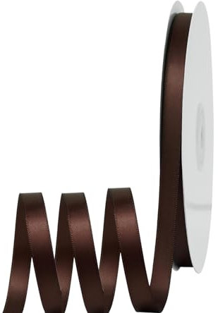 Satinband Kaffee 6mm Breit Geschenkband Satin,91m Satinbänder Kaffee Dick Schleifenband Dekoband Seidenband Geschenkverpackung Stoffband Geschenkbänder für Dekorieren Basteln Kleid Hochzeit Geburtstag