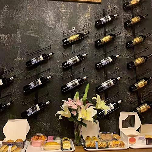 Étagère de rangement pour bouteilles de vin - Étagère murale en fer forgé - 25 cm, 50 cm, 75 cm, 100 cm, 125 cm - Pour maison, bar, cave à vin, cuisine/noir/50 cm