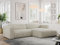 MKS MEBLE Ecksofa, Sofa L-Form, Wohnlandschaft L-Form, Modern Design Couch, Sofagarnitur, Couchgarnitur, Polsterecke - Pasadena -Beige Velvet - rechts Seite