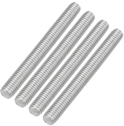 sourcing map 4 perni filettati per barra filettata, M8 x 70 mm, in acciaio inox 304, filettatura destra, filettatura M8-1,25, per assemblaggio di macchinari e mobili