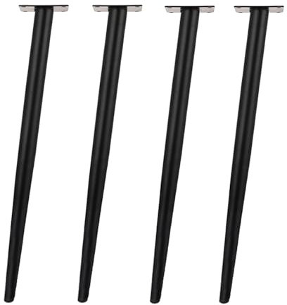 4 Pcs Pieds de Meubles Inclinés,Pieds de Meuble Coniques Biseautés en Métal,Pieds de Table en Métal,Jambe de Support Coniques,Pieds de Rechange pour Table Basse,Chaises (65cm/25.6in,Black)