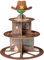 BeYumi Western Cowboy Party Dekoration: 3-Ebenen Wild West Style Holzhaus Stalltür Motiv Cupcake Turm aus Karton, Desserthalter für Western Cowboy Thematik Kindergeburtstagsparty oder Babyschau