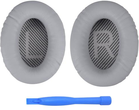 MMOBIEL Ear Pads Replacement for Bose QuietComfort 35 (QC35) / Bose Quiet Comfort 35 II (QC35 II) Headphone Protein PU Ear Pad Cushions - Noise Isolation Foam Earpads Replacement – Light Grey