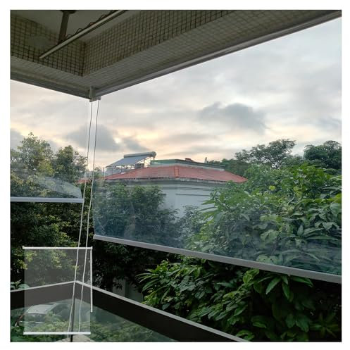 Outdoor rollo,pvc-trennwände aufrollen jalousien,terrassen windschutz transparent,rollo outdoor wetterfest,plane durchsichtig for außenbereich,0,5mm Trennwand Regenvorhänge,(W120*H250cm/W47.24*H98.42i