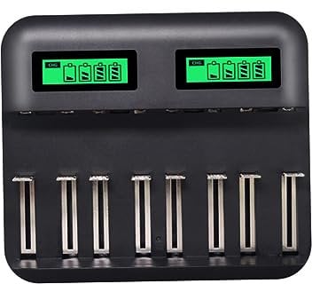 OSALADI Multi-function Lcd Battery Charger Slots for Aa Aaa Batteries Usb Charger Plug Short-circuit Protection Quality Material