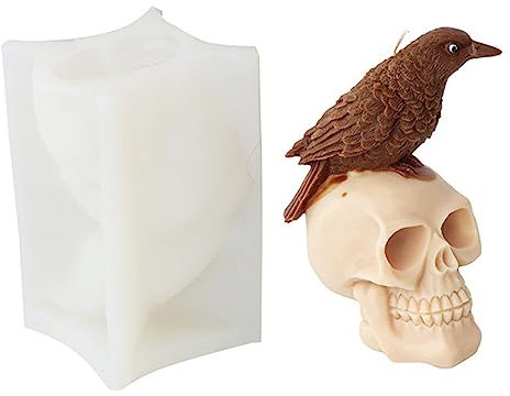 Moldes para hacer moldes de arcilla, moldes de silicona con forma de cabeza de calavera para amantes de la fabricación a mano