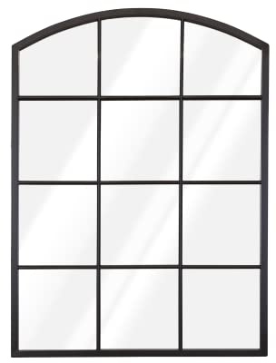 Select Mirrors Rockford Arched Window Wall Mirror - 56cm x 76cm (Black)