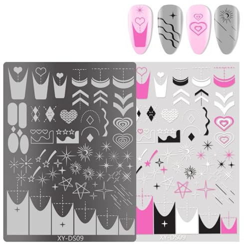 French Nails Stamping Plaques Nail Stamps Pochoirs Fleurs Ongles Plaques Manucure Imprimer Pochoirs Ongles Art Tampon Outil