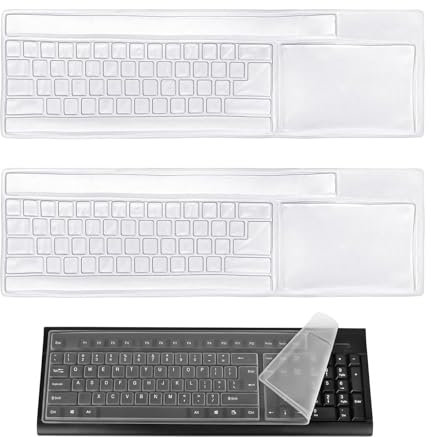 EUYKQNOI 2 pcs Protector de teclado ultrafino de silicona, impermeable y antipolvo, Compatible con computadora de escritorio teclado, Protege eficazmente tu computadora de escritorio