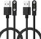Supecesorio Universal Smartwatch Ladekabel Magnetisch, 2 Stück Smart Watch Ladekabel, Magnetisch Ladegerät Kompatibel Polig Pitch 2,54 mm-2,84 mm, Smartwatch Zubehör, schwarz, 1M