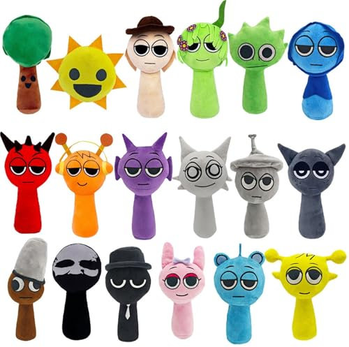 KUKUShining Sprunki Kuschelset, 20CM Vollständige Sammlung von Niedlichen und Charmanten Charakteren Kuscheltiere for Kinder Fans und Gamer (20pcs)