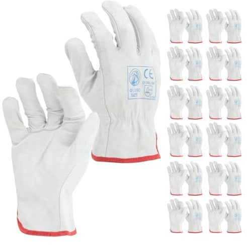 STI Guanto Fiore Vitello Bianco Orlato Ottima Resistenza 10 XL (Pacco da 12pz)