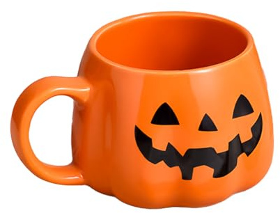 Bohue Tasse à café d'Halloween en céramique avec motif citrouille fantôme pour homme et femme