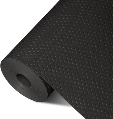 wohomuke Regaleinlagen, 68,6 cm x 6,1 m, Regaleinlagen für Küchenschränke, antihaftbeschichtet, Regalauskleidung, Schubladenmatten, EVA-Schutz für Schrank (Schwarz, 68,6 x 6,1 m)
