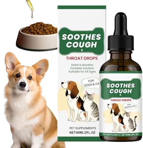 Soppressore Della Tosse Per Cani | Integratore 60ml In,Salute e Benessere Corpo per Routine Quotidiana - Mattina Sera Dopo Pasti a Casa e in Viaggio
