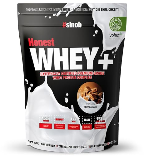 #sinob Honest Whey Salty Caramel 820 g | Grass Fed Whey Protein Pulver | Aus irischer Weidemilch | Mit Sonnenblumenlecithin statt Sojalecithin