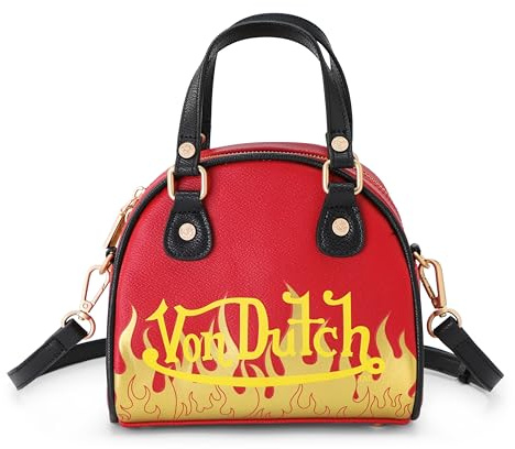 Von Dutch City of Angels Damen Bowlingtasche, City of Angels Rot & Gelb, Einheitsgröße
