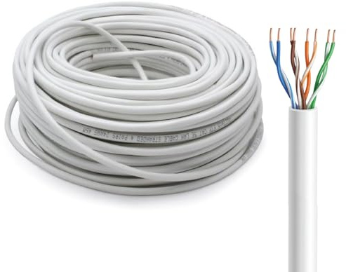 Glac Store Matassa Cavo LAN Cat.6 FTP, 4 Coppie, Conduttori CCA Rivestiti in Rame, Gigabit 1000 Mbps, Disponibile in 50/100/305 Metri (50.0, meters)