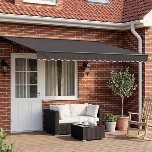 sephironlbb Auvent rétractable électrique Anthracite 4 x 2 m Store banne Marquise pergola Brise Soleil Occultation ombrage terrasse Balcon Jardin extérieur