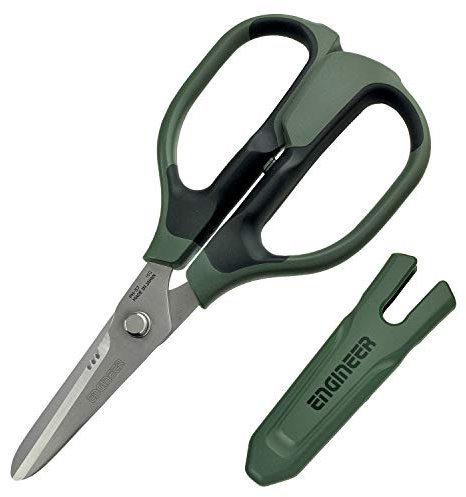 Mehrzweck-Kombischere, Elektrikerschere ENGINEER PH-57 schneidet Stromkabel, Kupfer, Koaxialkabel, Kevlar, Seile, Teppiche, Pappe, Leder, Kunststoffplatten usw. Länge 210mm, Hergestellt in Japan