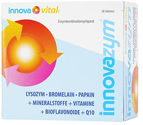 innovazym® Multi-Enzym-Komplex| Entwickelt von der Medizinischen Enzymforschungsgesellschaft| Lysozym+Papain+Bromelain+Bioflavonoide+Q10+Vitamine | 98 Tabletten hochdosiert