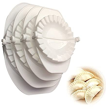 Emousport Ravioli-Teig-, Teig-, Kuchen-, Teigtaschenformer, Gyoza-Form, Werkzeug, 4 Größen, einfach, umweltfreundlich, 4 Stück