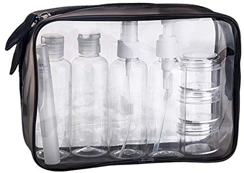 MOCOCITO Trousse de Toilette Transparent | Kit de Voyage Avion | Trousse de Toilette Avion | Kit de Flacon